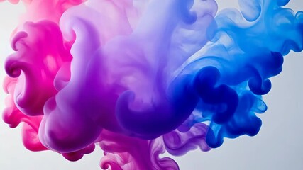 Poster - Colorful abstract swirls create a captivating visual display with purple and blue hues blending dynamically in a gentle motion