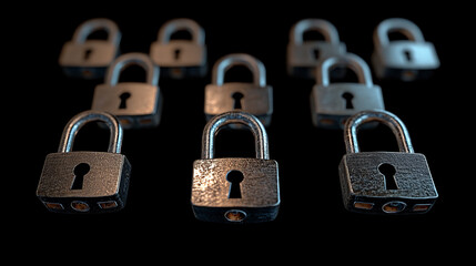 Poster - Abstract Cyber security with padlock blue on white and icon technology Future cyber background.
