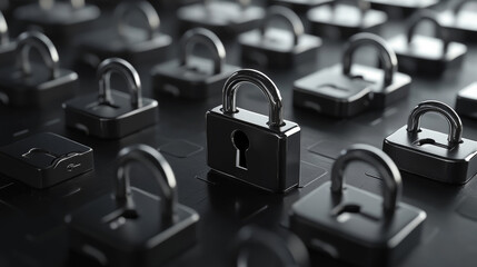 Poster - Abstract Cyber security with padlock blue on white and icon technology Future cyber background.