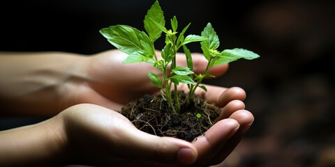 Wall Mural - plant in hand