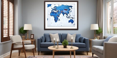 Wall Mural - modern living room with table