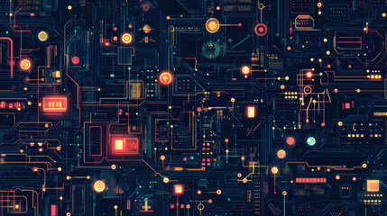 Poster - Abstract world blockchain technology cryptocurrency and fintech square cube crypto operations Connect block, data transmission, new technology system, Vector illustration.