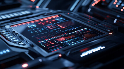 Poster - abstract technology ui futuristic concept hud interface hologram elements of digital data chart, communication, computing and circle percent vitality innovation on hi tech future design background