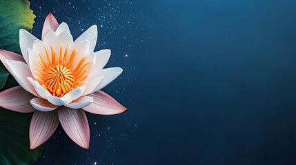 Poster - Lotus floral abstract background idea. A serene image of a lotus flower floating on tranquil water, symbolizing peace and beauty.