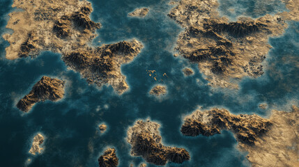 Poster - abstract map and digital template modern background for web page