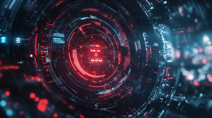 Poster - abstract technology ui futuristic concept hud interface hologram elements of digital data chart, communication, computing and circle percent vitality innovation on hi tech future design background