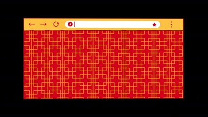 Poster - Animated 3d icon of a web browser window in Chinese style. Alpha channel