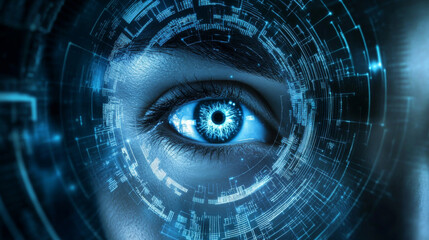 Poster - abstract technology cyber security privacy information network concept shield protection digital net