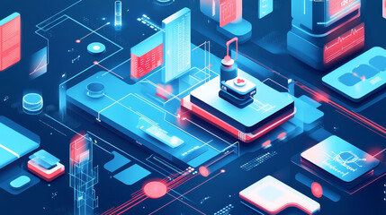 Aufkleber - Abstract health medical science healthcare icon digital technology science concept modern innovation,Treatment,medicine on hi tech future blue background. for wallpaper, template, web design
