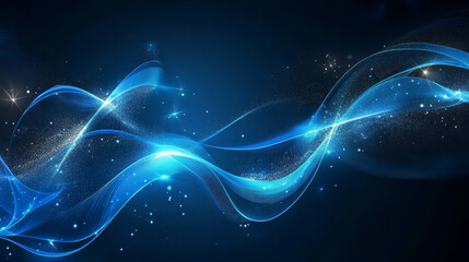 Poster - abstract forward light perspective on blue background digital futuristic modern hi-tech space