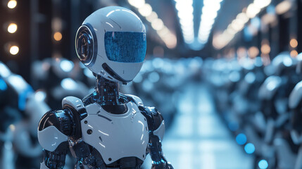 Poster - Abstract Artificial Intelligence on Atomic and Technology Background with big data.