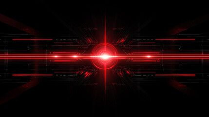 Poster - abstract world wireframe digital technology and map dot concept sci fi red light on hi tech future d