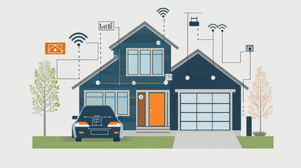 Poster - Abstract, IoT, Internet of Things, concepts, electronic devices Connect or send information to each other via the Internet Smart Device,Smart Network and Intelligent Transportation.