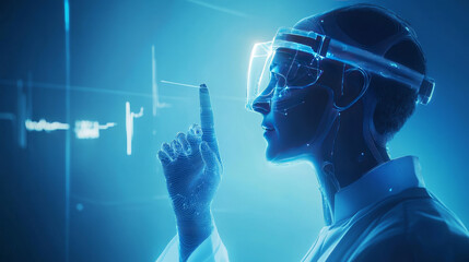 Aufkleber - Abstract health medical science healthcare icon digital technology doctor concept modern innovation,Treatment,medicine on hi tech future blue background. for wallpaper, template, web design.