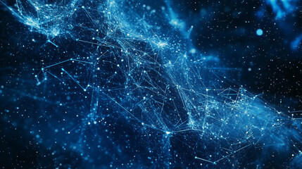 abstract technology science concept map dot digital link on hi tech blue background