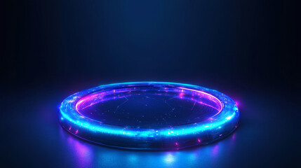 Poster - Abstract HUD portals teleports Circle Digital Circuit Concept Light Circle Network Blue Digital hi-tech Background Futuristic Modern.vector illustration.
