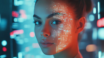 Poster - abstract technology ui futuristic concept hud interface hologram elements of digital data chart, communication, computing and circle percent vitality innovation on hi tech future design background