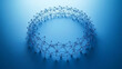 © Best_Seller - abstract global dot network circle digital connection and communication futuristic on blue background.
