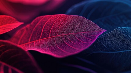 Poster - Rose leaves abstract background concept. Colorful close-up of vibrant leaves showcasing beautiful patterns and textures.