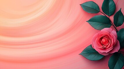 Poster - Rose leaves abstract background concept. A beautiful rose with vibrant colors against a soft pastel background.