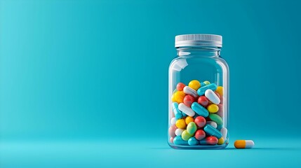 Poster - Colorful liquid in a clear bottle with a blank label, showcasing vibrant hues and inviting curiosity about its contents.