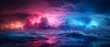 © Arthur Constantine - Dramatic Storm with Lightning and Colorful Clouds Over Turbulent Ocean Waves at Dusk