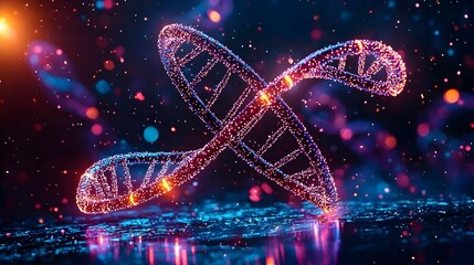 Poster - Double Helix of Life, a vibrant illustration showcasing the intricate structure of DNA, symbolizing the essence of genetics and biological diversity.