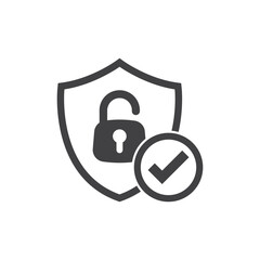 Poster - Secure icon in flat style. Privacy guarantee vector illustration on isolated background. Safety risk sign business concept.