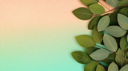 Aufkleber - Sage leaves abstract background concept. Fresh green leaves on a textured pastel background, perfect for nature-themed designs.
