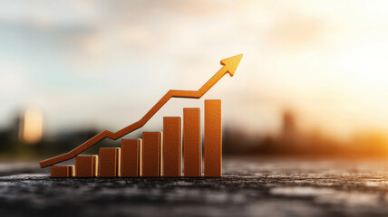 Poster - Growing graph symbolizing success and progress in business