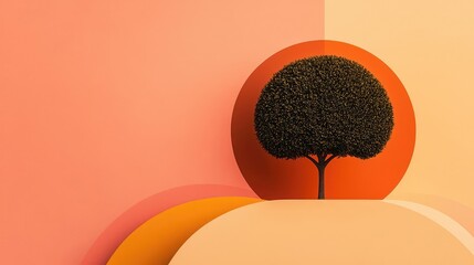 Poster - Plane tree abstract background idea. Stylized tree against a vibrant, abstract background. A unique take on nature and design.