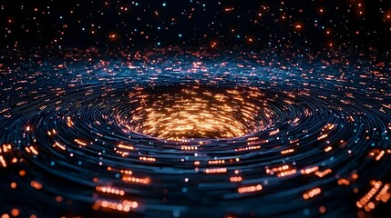 Poster - Abstract optical data visualization, luminous patterns intertwining, representing complex information flow, vibrant colors creating a dynamic atmosphere.
