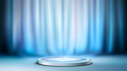 Poster - Illuminated stage presentation studio environment digital art vibrant atmosphere central viewpoint creative showcase