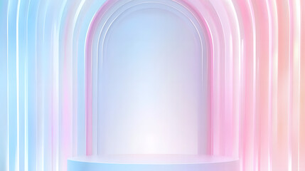 Poster - Futuristic abstract display stage design digital gallery visual art modern environment 3d perspective creative concept