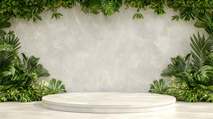 Poster - Natural indoor stage setup for events modern venue still image lush greenery wide angle tranquil ambiance