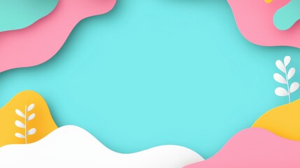 Poster - an assortment of gently hued, smooth geometric forms organized into a seamless design.