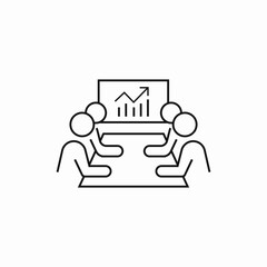 Poster - Business team meeting presentation board icon vector sign