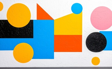 Poster - Vibrant geometric patterns. Abstract design featuring lively colors and shapes, ideal for contemporary projects.