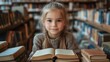 © asayenka - Curious young girl reading in a cozy library