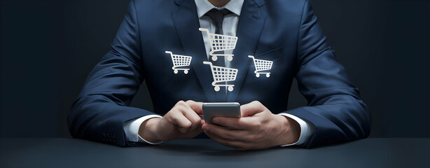 businessman pushing a SEO button on a touch screen interface