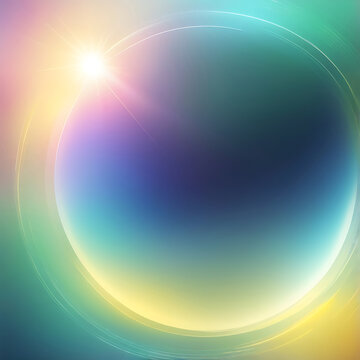 Hyber realistic photo of A holographic pastel-colored gradient sphere in green, and yellow,abstract, illustration, vector, modern,