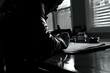 © Yuliana - Person diligently writes notes, capturing ideas and thoughts on paper;  A creative process unfolds, resulting in detailed documentation;  Focused individual working intently with pen and notebook at