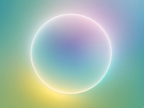Hyber realistic photo of A holographic pastel-colored gradient sphere in green, and yellow,abstract, illustration, vector, modern,