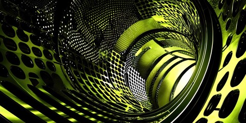 Poster - Green spiral with many small circles