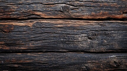 Poster - Dark wooden planks showing knots and cracks forming a textured background