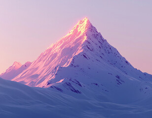 Wall Mural - Pink Sunset Mountain Peak