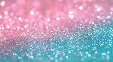 pastel bokeh background with glittery, sparkling, shiny pink and teal colors
