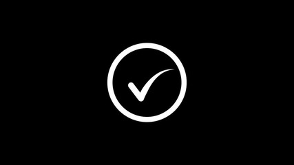 Animation of Check Mark Sign. 4k Motion Graphics with Alpha Channel. Sign on Transparent Background