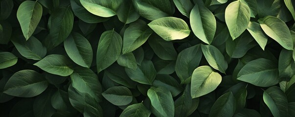 Poster - Vibrant green leaves creating lush natural background
