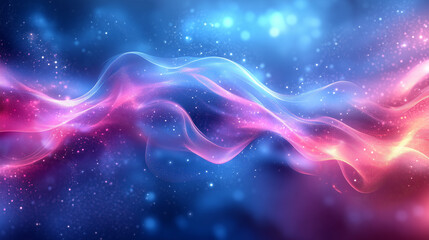 Wall Mural - futuristic abstract background in blue and pink tones. bright neon rays and glowing lines. bokeh eff